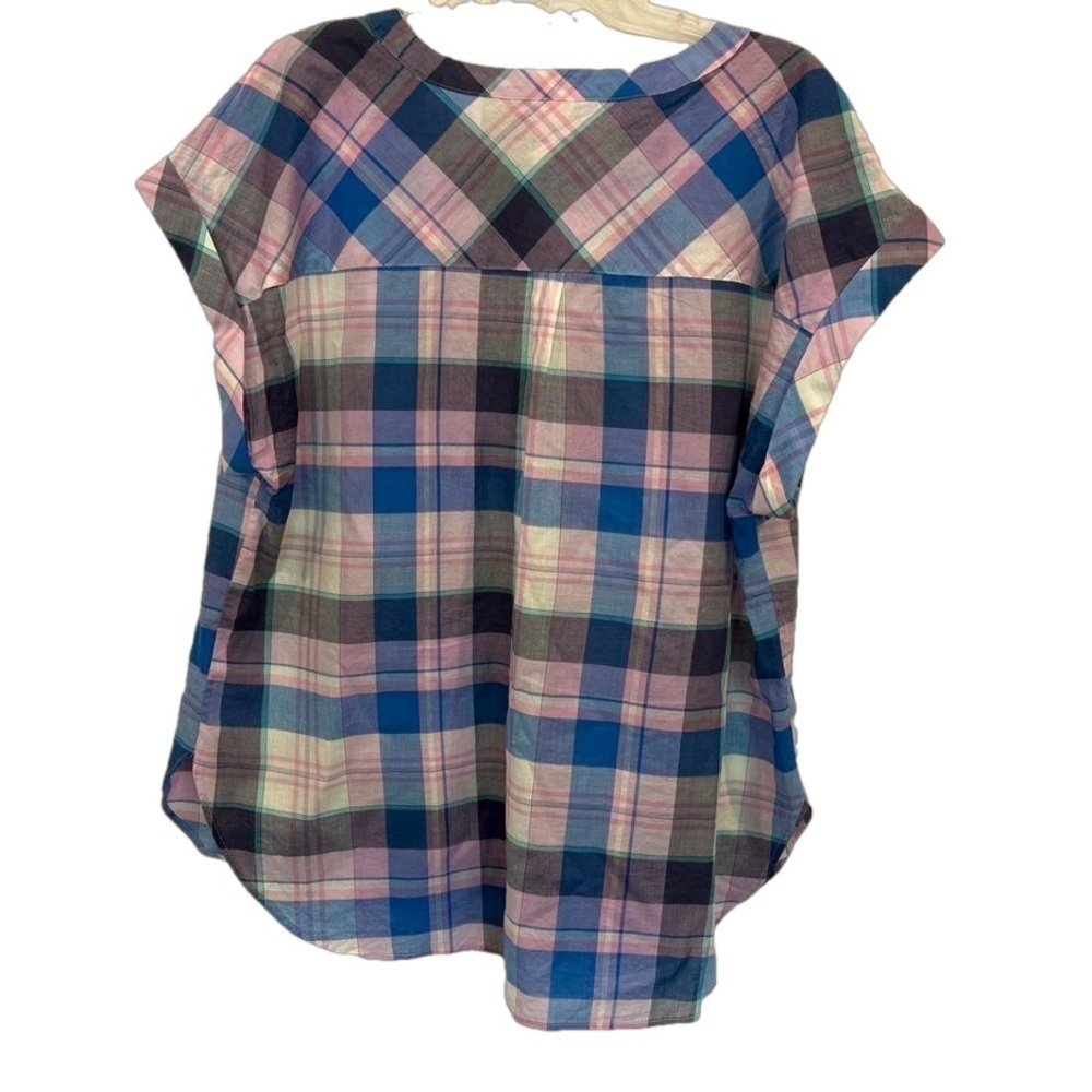 Talbots Plus High Low Split Neck Popover Blouse P… - image 3